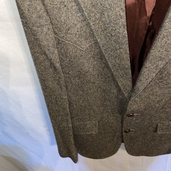 Pagano West Men’s Smoking Jacket Size 38L Brown Wool Going Out Party Event Fun - Picture 6 of 12